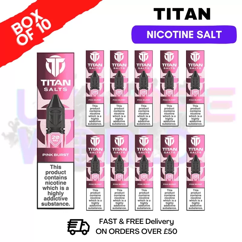 Pink Burst Titan 10ml Nic Salt BOX OF 10
