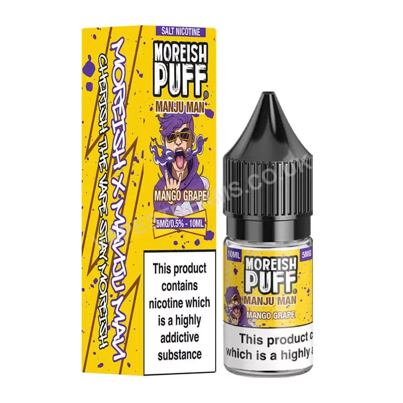 Mango Grape Nicotine Salt E-Liquid By Moreish Puff Manju Man - Vapestreams Co
