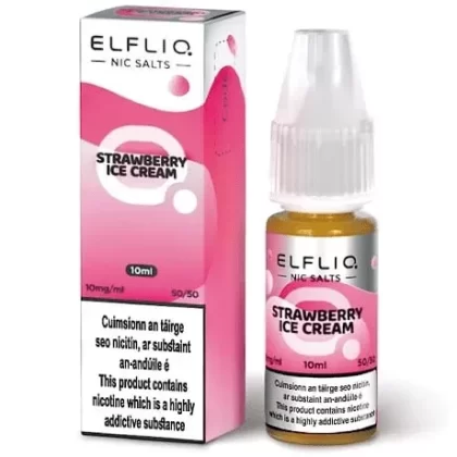 ElfLiq Nic Salt 10ml – Strawberry Ice Cream/ Strawberry Snoow Elf bar e-liquid