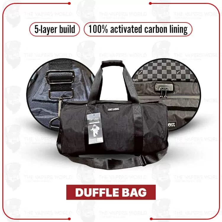 Smell-Proof Premium Duffle Bag by Get Lost – Black - Thevapersworld