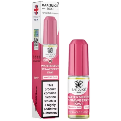 Watermelon Strawberry Kiwi Nic Salt E-Liquid by Bar Juice 5000 (10ml) - 20mg