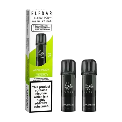 Apple Peach Elfbar 600 Pods - 20mg - Vape Product (7D9BDD)