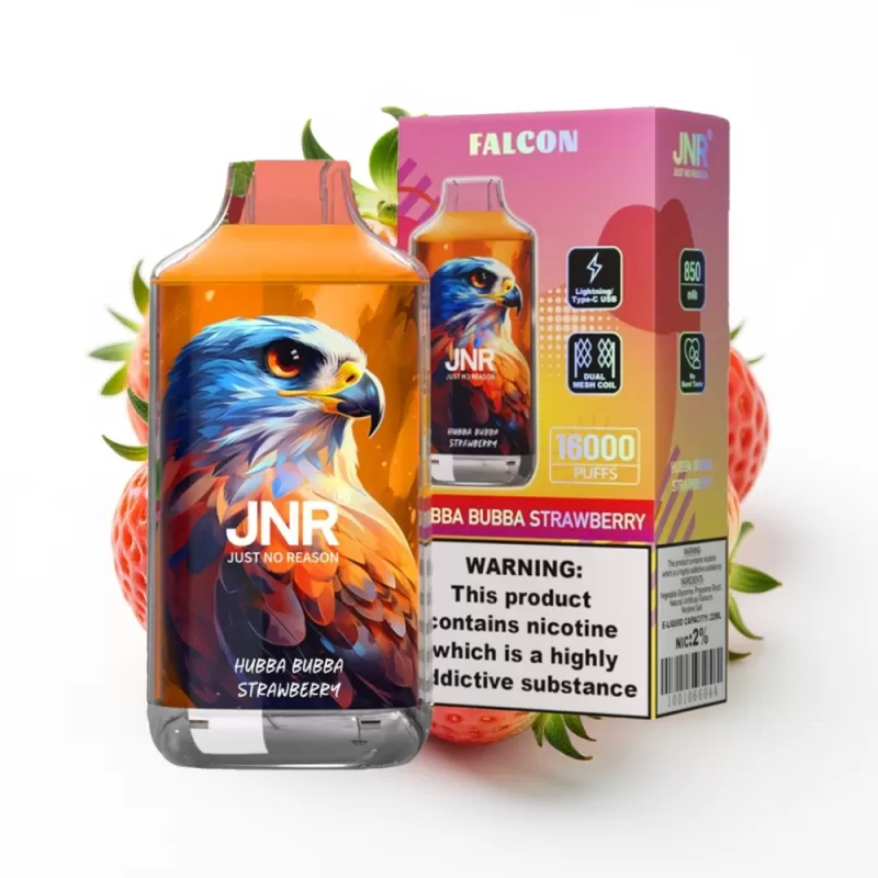 JNR Falcon 16000 Puffs Fresa Hubba Bubba 850mAh 22ml Mexico vape - Fumotvapemexico - Image 2