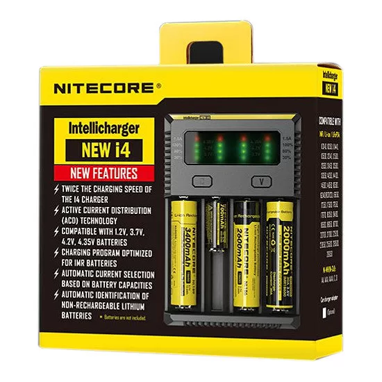 Upgraded Nitecore Intellicharge i4 Charger - US/Euro Plug - EU