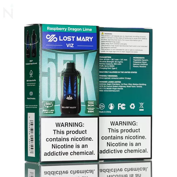 Lost Mary VIZ 55K 55,000 Puffs Disposable Vape - 16.7mL - Tiger Drip - Image 3