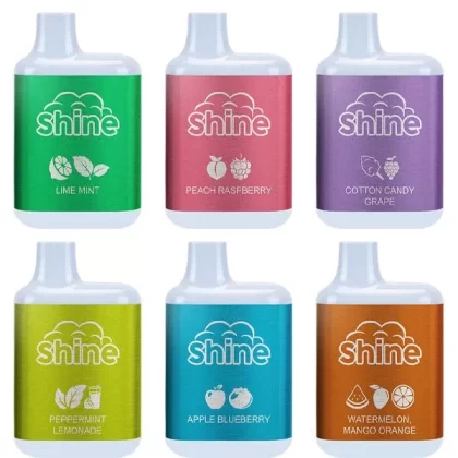 Snap Liquids Shine Bar Disposable | 5000 Puffs | 13mL | 50mg - Flavors#Watermelon Mango Orange>Cotton Candy Grape>Peach Raspberry>Lime Mint>Apple Blueberry>Peppermint Lemonade