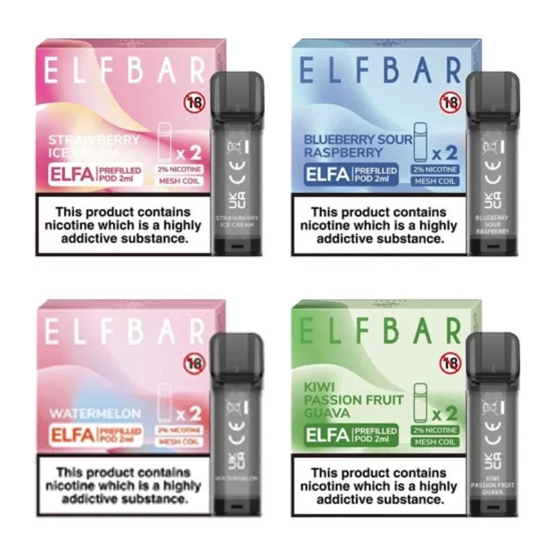 Elf Bar Elfa Replacement Pods (Pack of 2) - Strawberry Ice Cream