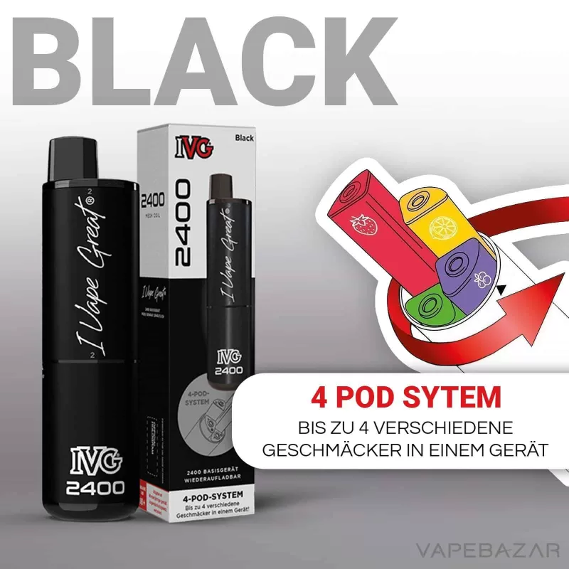 IVG 2400 – 4 Pod System – Device – Black - Image 2