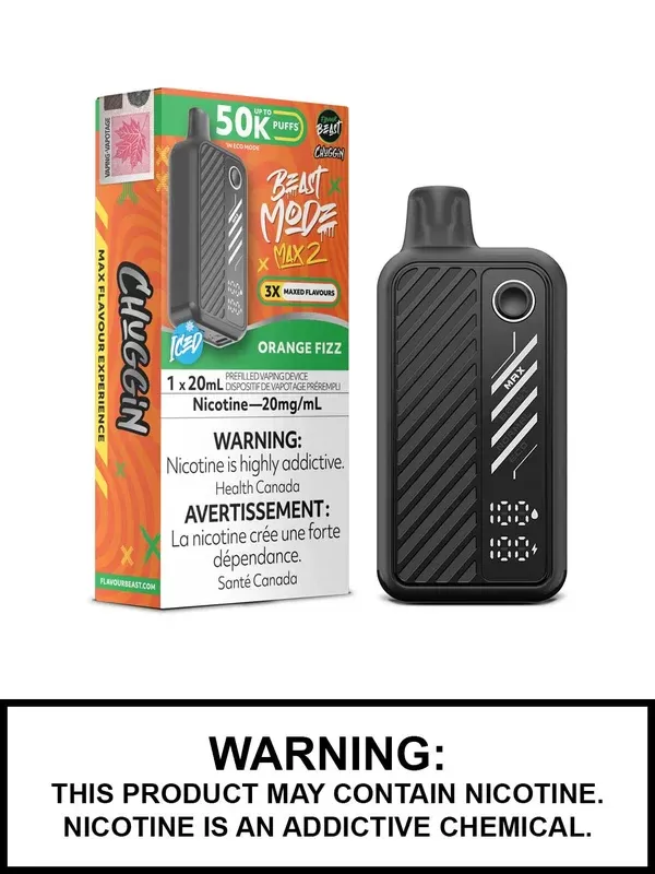 Orange Fizz Iced Flavour Beast Beast Mode Max 2 Disposable Vape