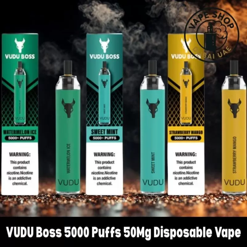 VUDU Boss 5000 Puffs 50Mg Disposable Vape - Black Mamba, Blue Raspberry; BOX OF 10 PCS (C3D6C3)