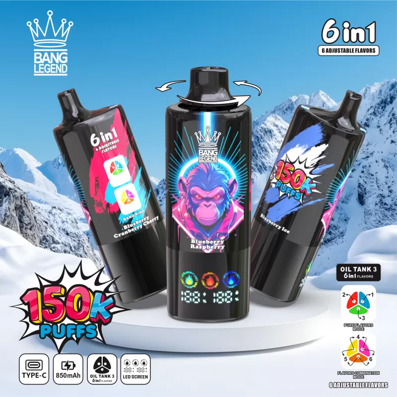 Bang Legend 150000 – 150K Puffs 6 in 1 Flavors Triple Mesh Coils Disposable Vape - Flamevape - Image 2