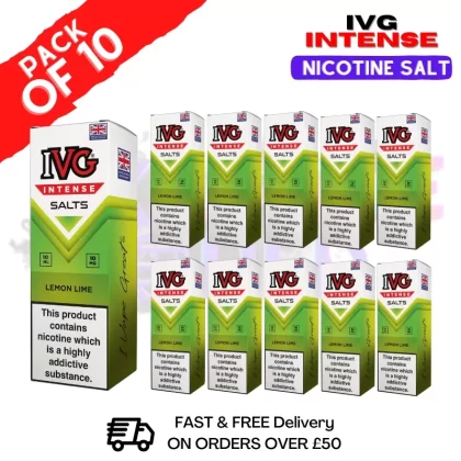 Lemon Lime IVG Intense Nic Salt Box Of 10