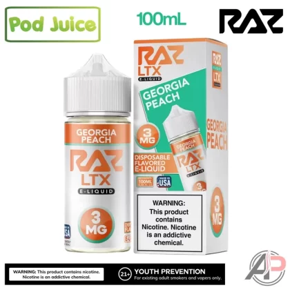 Pod Juice x Raz LTX Georgia Peach E-Liquid 100mL - Vape Product, Vape Product (031121)