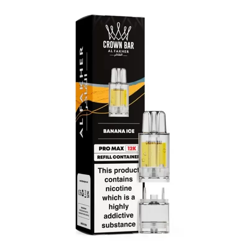 Al Fakher Crown Bar Pro Max 12K Prefilled Pod Banana Ice - Nicotine Strength#20mg