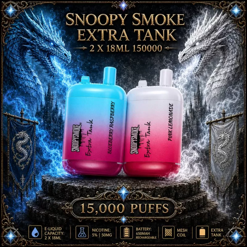Snoopy Smoke Extra Tank 2 x 18ml 15000 - Frozen Strawberry Cream - Vapeciga