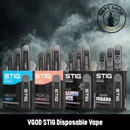 VGOD STIG Disposable Vape IN UAE Dubai - Cubano, Dry Tobacco; BOX OF 10 PCS