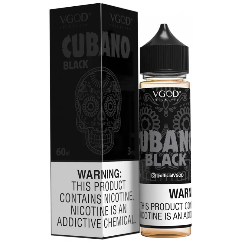 VGod Cubano Black E-liquid Flavor – 60ml (0mg, 3mg, 6mg, 12mg, 18mg) Nicotine - Vape Product, Vape Product