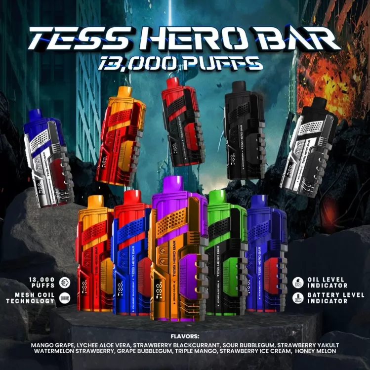 Tess Hero Bar 13K Puff Disposable Vape (BUY 10 FREE 2) - Vapeandgo Com My - Image 2