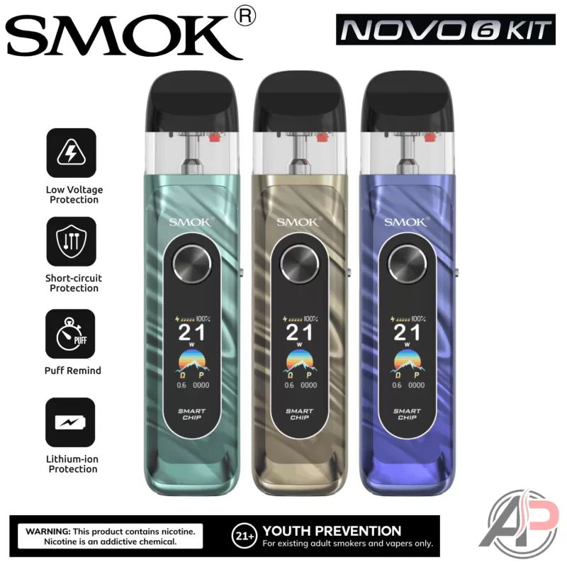 Smok Novo 6 Pod System Starter Kit Device - Black, Blue