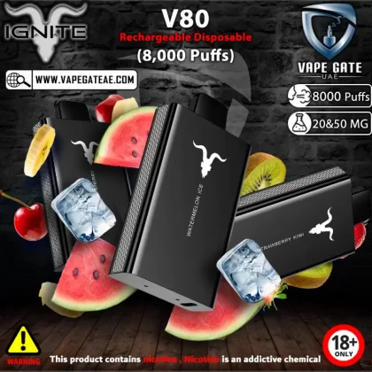 IGNITE - V80 Rechargeable Disposable Vape (8000 Puffs) - 50 mg / Grapefruit Mint