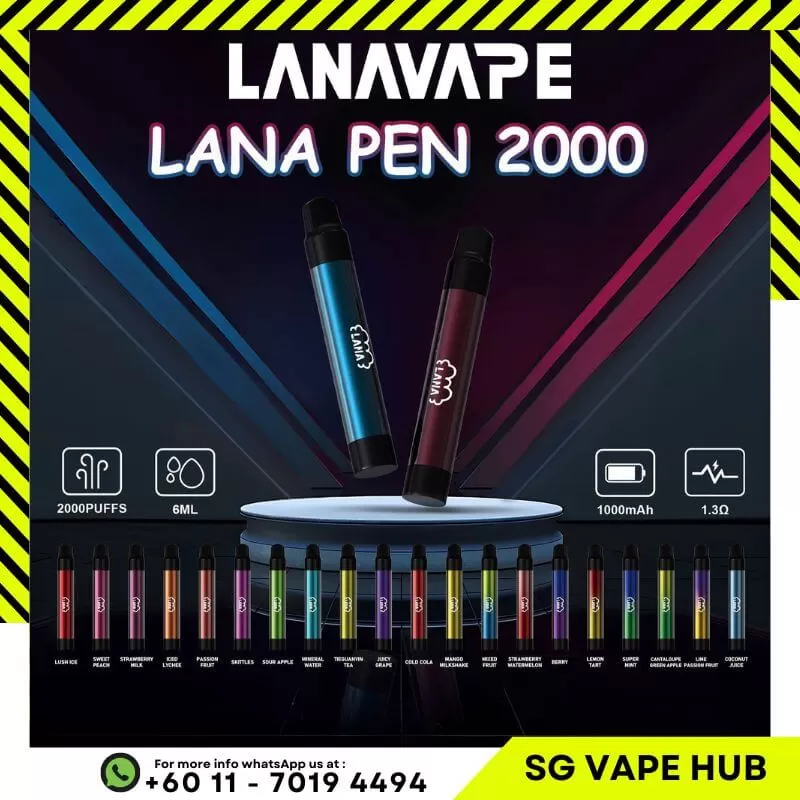 LANA PEN 2000 Puffs - Lush Ice - Sgvapeshubsafety - Image 2
