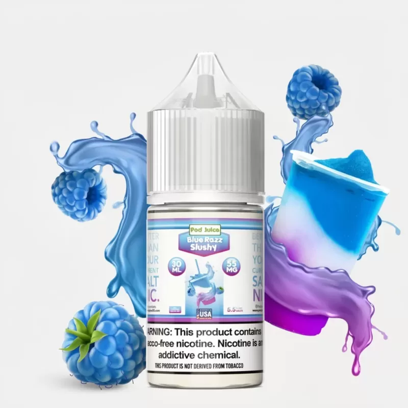 Blue Razz Slushy SALT – Pod Juice – 30mL | USA Made Nic Salt - Uwinvapeaustralia