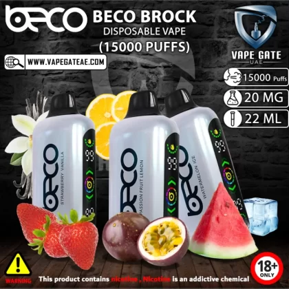 BECO BROCK DISPOSABLE VAPE (15000 PUFFS) - 20 mg / Mad Blue