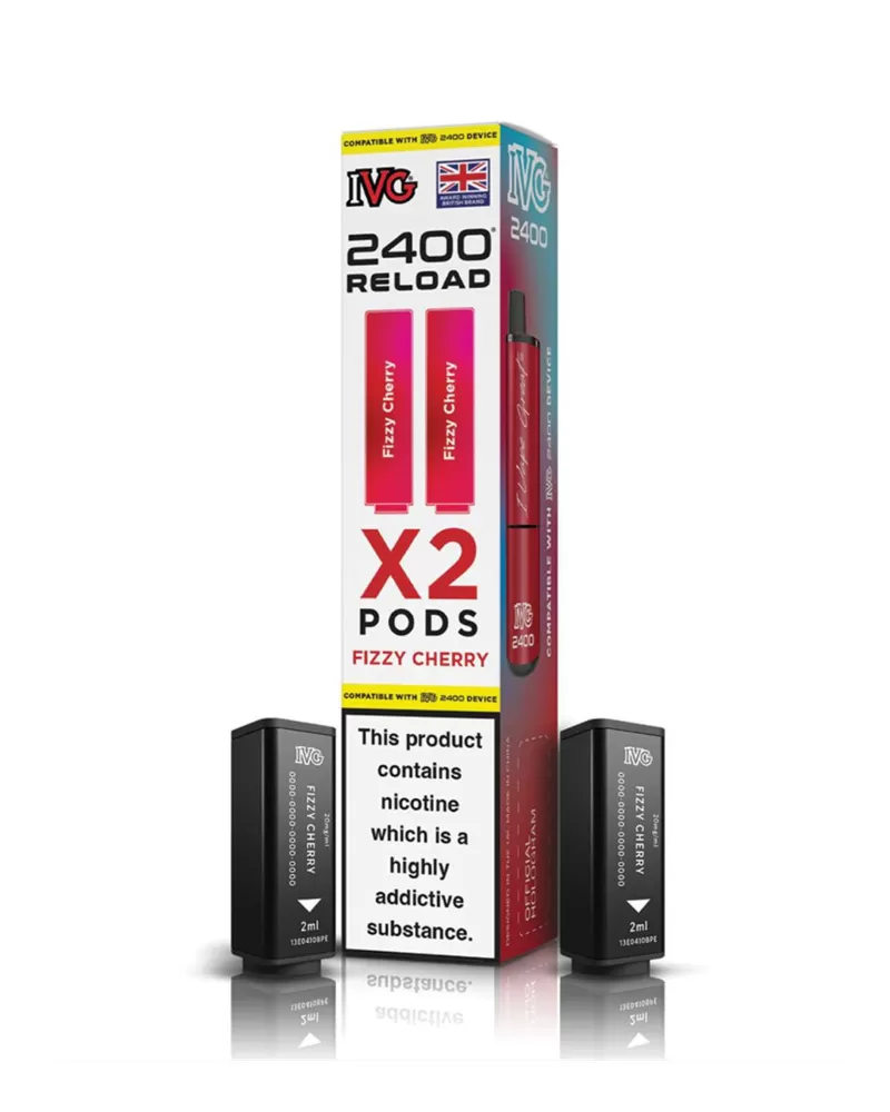 Fizzy Cherry IVG 2400 Reload Refill Pods (x2) - 20mg (2%) - Image 2