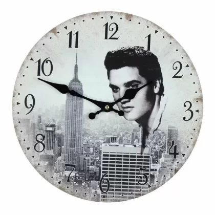 Widdop Hometime Elvis Presley Vintage Style Wall Clock 30cm