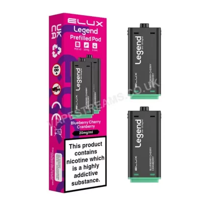 Elux Legend 1500 Blueberry Cherry Cranberry Pods - Vapestreams Co