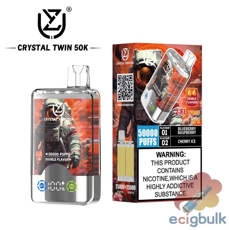 UZY Crystal Twin 50000 – Dual Flavor Disposable Vape, 50,000 Puffs