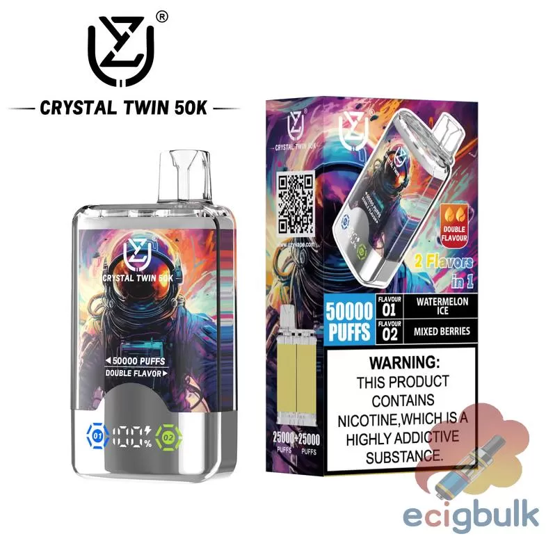 UZY Crystal Twin 50000 – Dual Flavor Disposable Vape, 50,000 Puffs - Image 2