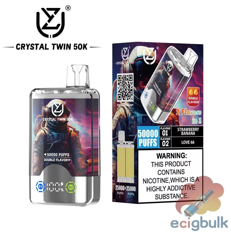 UZY Crystal Twin 50000 – Dual Flavor Disposable Vape, 50,000 Puffs - Image 3