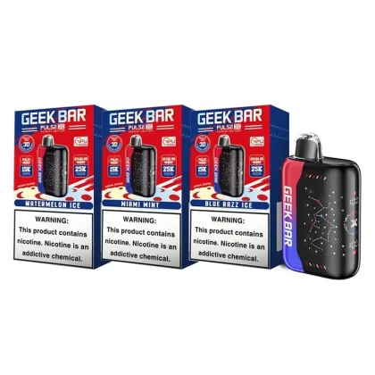 Geek Bar Pulse X 25K Patriot Edition Disposable Vape 18ml - flavor#Miami Mint>Watermelon Ice>Blue Razz Ice