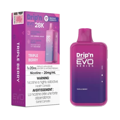 Drip’n EVO 28K Triple Berry Disposable Vape - STRENGTH#20MG>20MG (ONT-TAX)