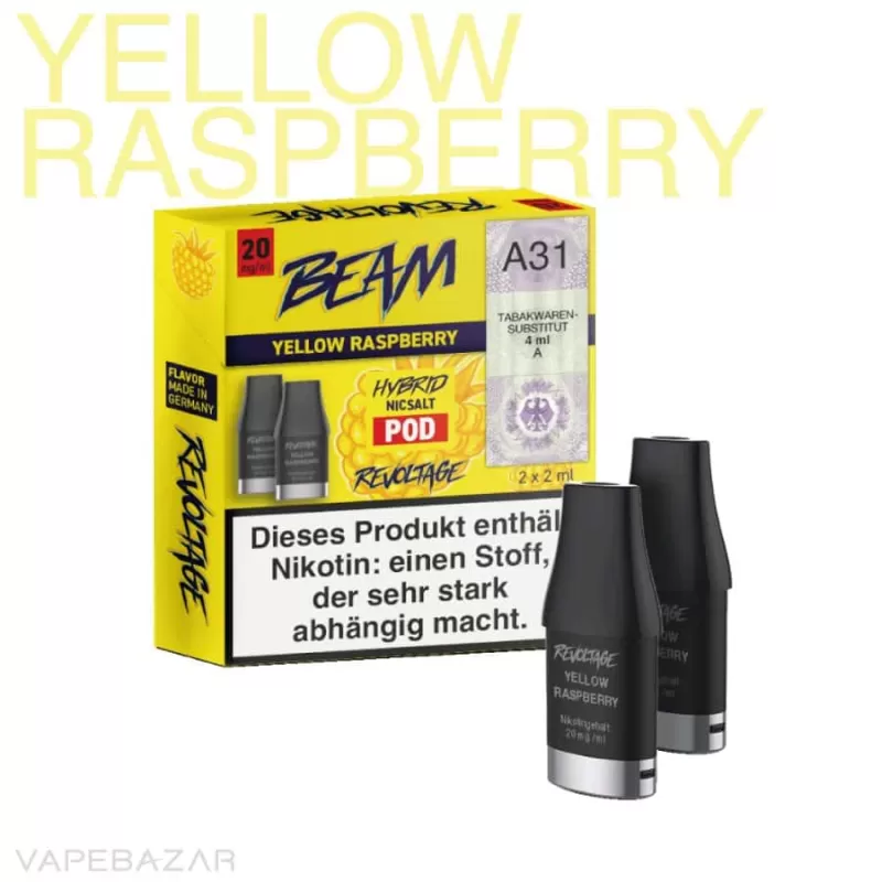 Revoltage Beam – Yellow Raspberry – Prefilled Liquid Pod – 2er Pack - Vapebazar - Image 2