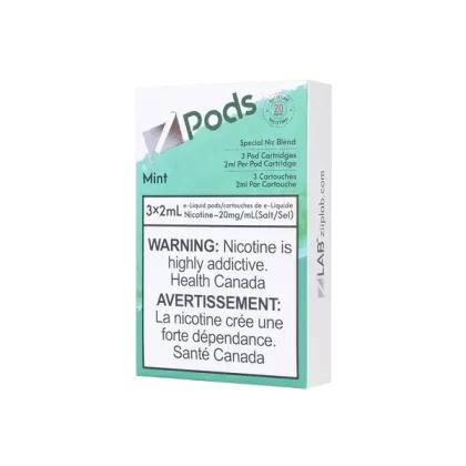 Zpods Stlth Compatible Mint - Nicotine#Supreme Nic Blend - 20 MG with 50 MG Throat HitOutside Ontario>Ontario