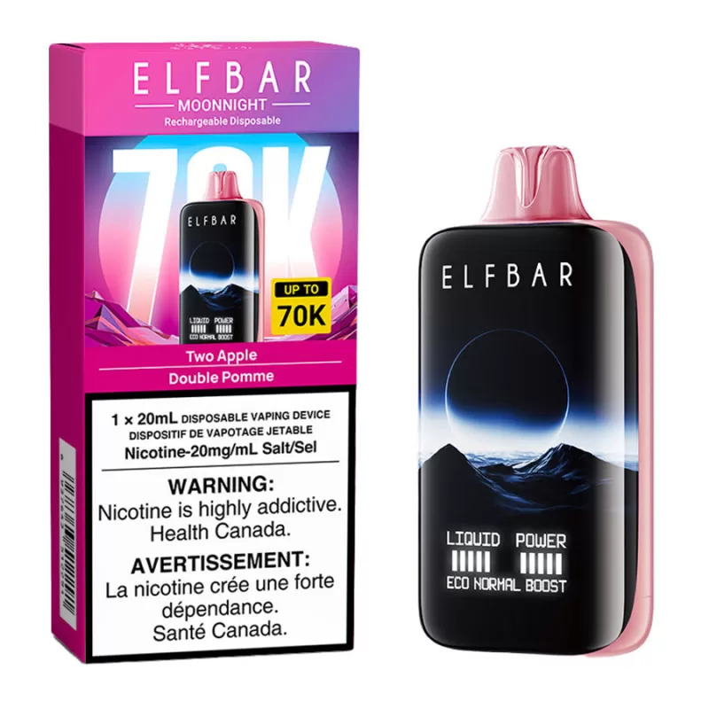 Elf Bar MoonNight 70K Disposable Vape Device - Two Apple 20ml - 20mg/ml