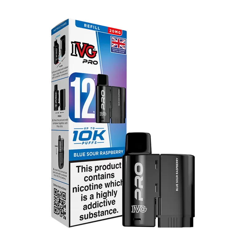 Blue Sour Raspberry IVG Pro 12 Refill Pack - Ecigwizard