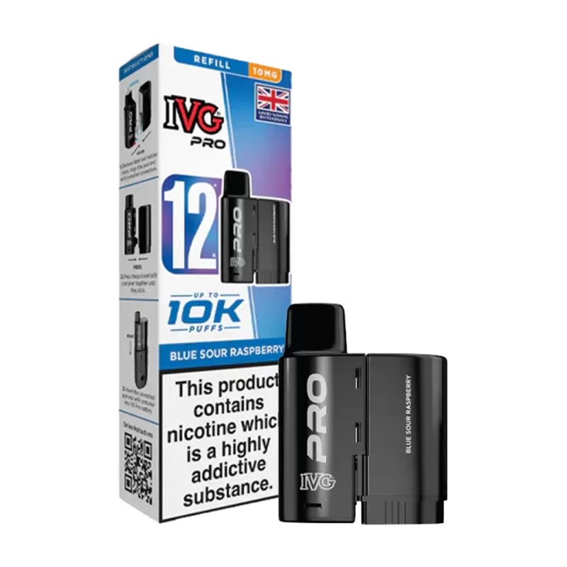 Blue Sour Raspberry IVG Pro 12 Refill Pack - Ecigwizard - Image 2