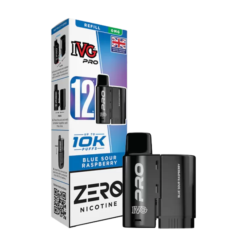 Blue Sour Raspberry IVG Pro 12 Refill Pack - Ecigwizard - Image 3