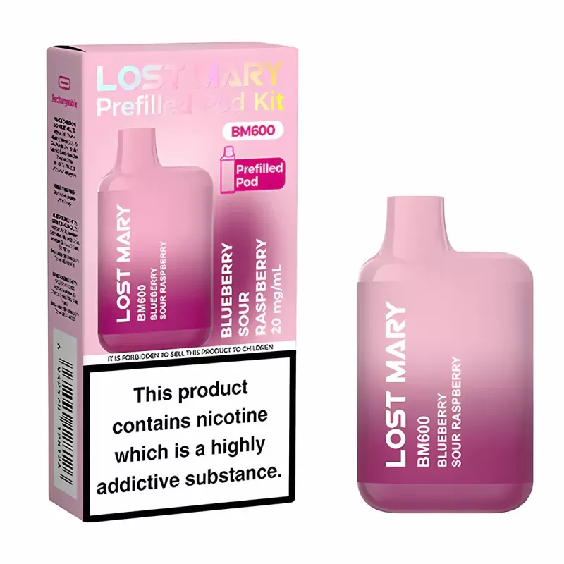 Lost Mary BM600 Prefilled Pod Vape Kit - Strawberry Ice - Image 3