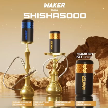 WAKER Shisha 5000 E-Hookah powered by YOOZ - 5000 Puffs - Grape Ice