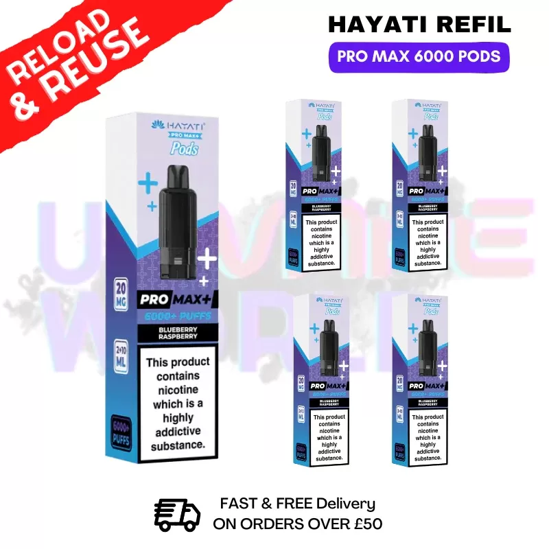 Blueberry Raspberry Hayati ProMax 6K Replacement Pods Box Of 5