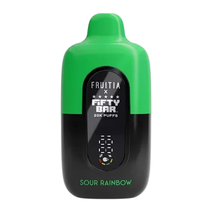 Sour Rainbow FRUITIA X Fifty Bar 20K - Consumer; Vape Product; 5 Pack, Single