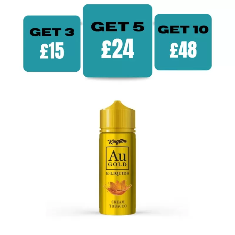 Cream Tobacco Kingston AU Gold 100ml E-liquid Shortfill - Blue Fusion