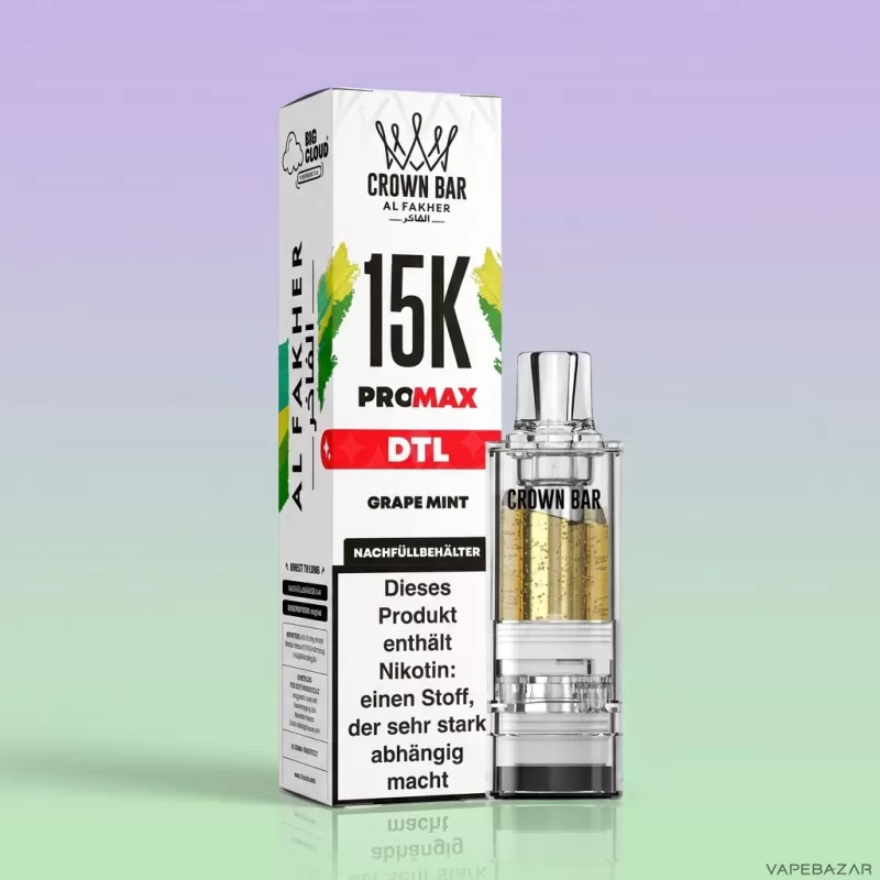 Al Fakher Pods Crown Bar 15K Pro Max – DTL 6mg – Grape Mint - Image 2
