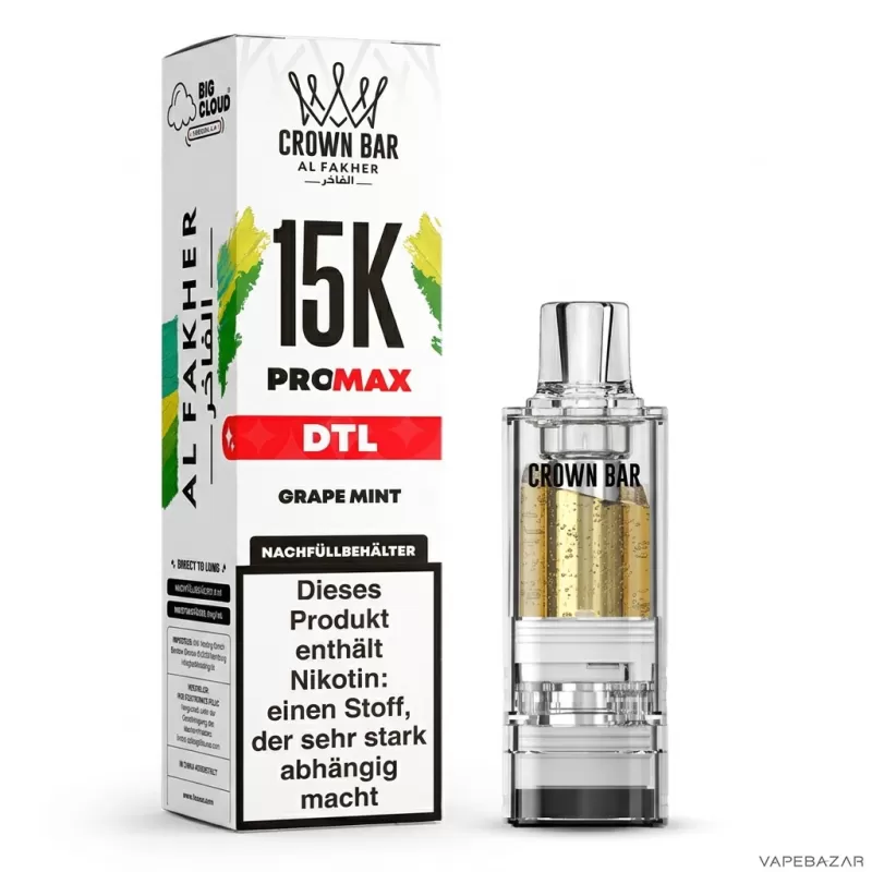 Al Fakher Pods Crown Bar 15K Pro Max – DTL 6mg – Grape Mint - Image 3