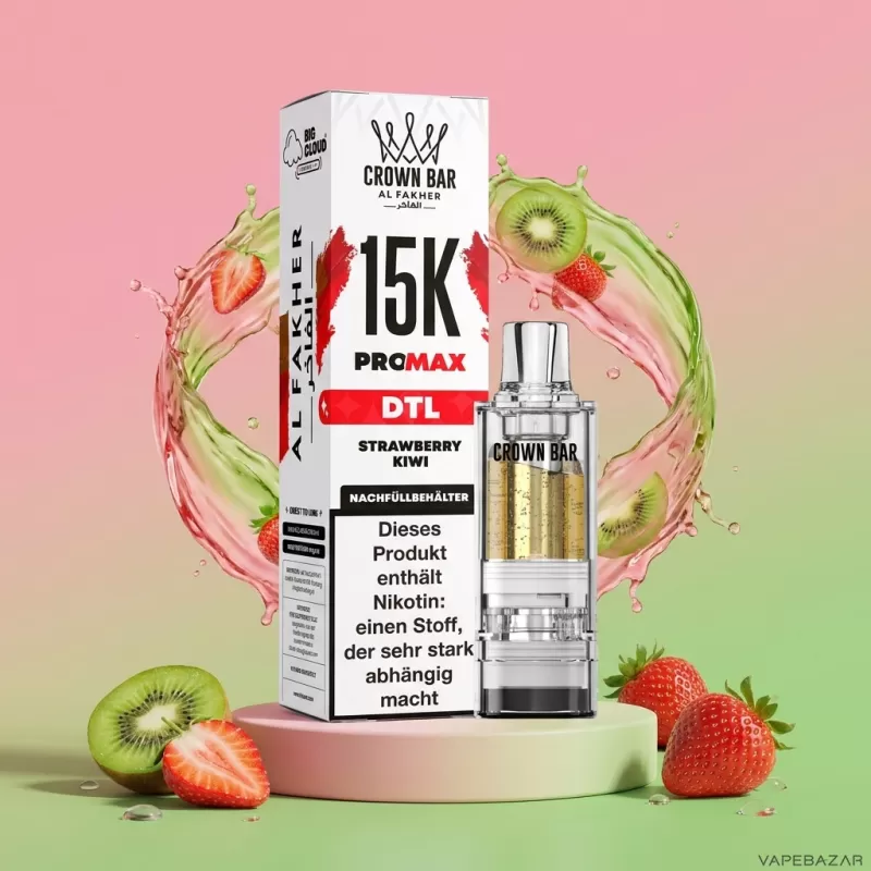 Al Fakher Pods Crown Bar 15K Pro Max – DTL 6mg – Strawberry Kiwi
