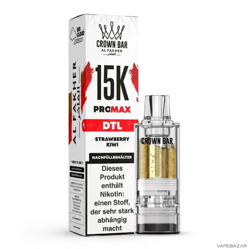 Al Fakher Pods Crown Bar 15K Pro Max – DTL 6mg – Strawberry Kiwi - Image 3